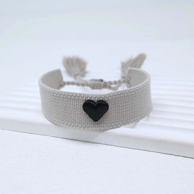 Wholesale Cord Logo Letter Love Woven Tassel Bracelet